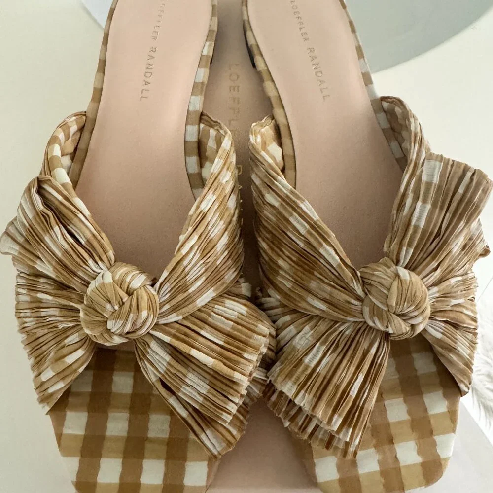 Loeffler Randall Daphne Mules - Mustard Checked - Picture 6 of 9
